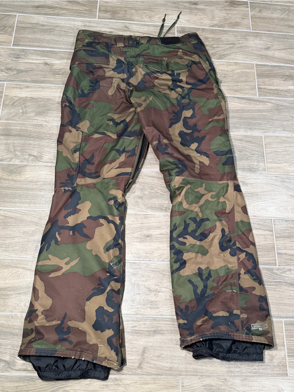 Nike ACG Ski Snow Pants Storm Fit Mens Large Camo Lined Black Vintage Snowboar - Picture 5 of 13